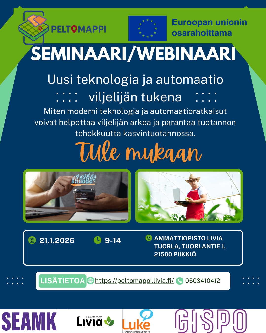 Peltomappi -hankkeen teknologiaseminaarin infograafi.